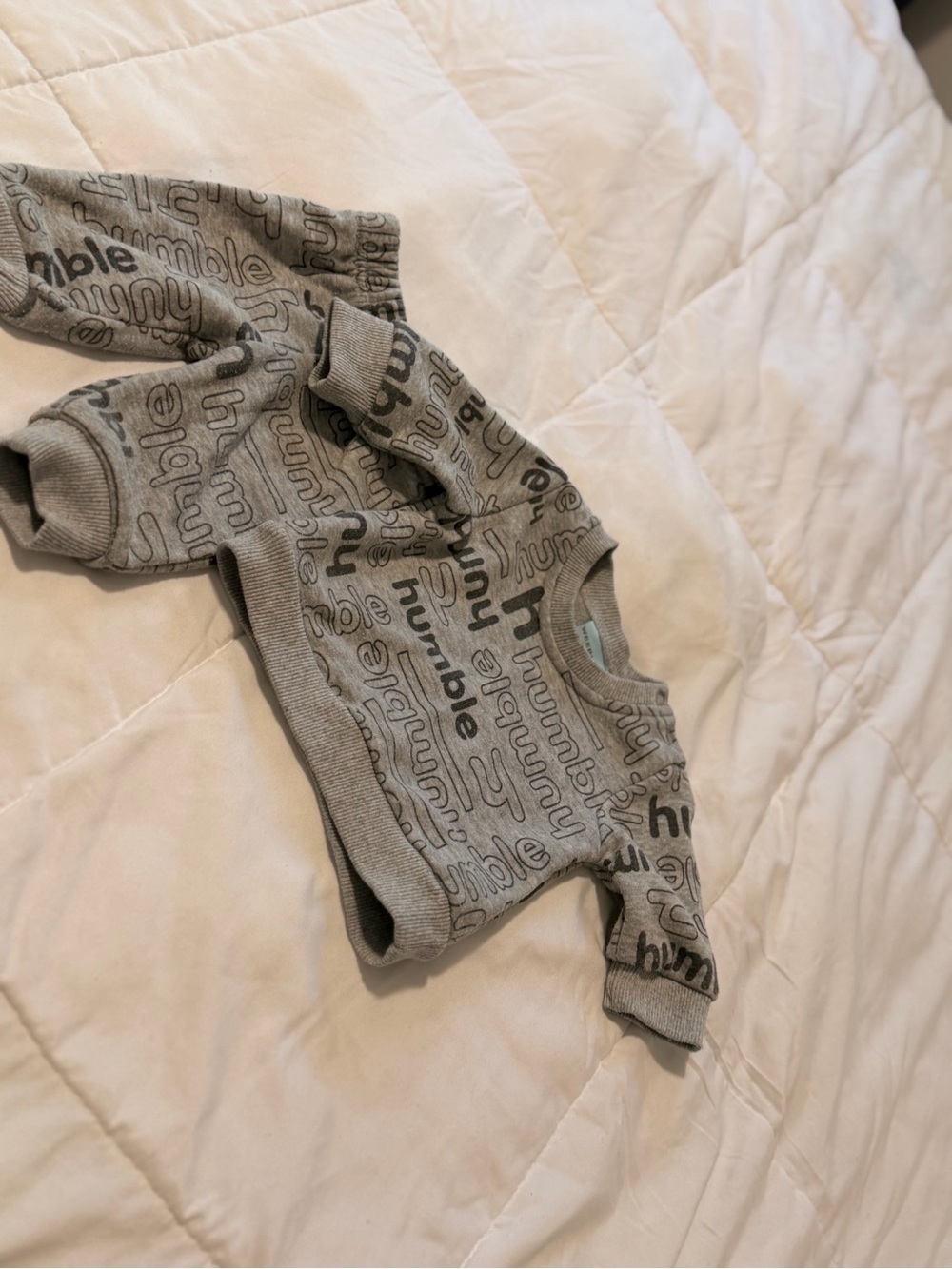 Gray Printed “humble” sweatsuit